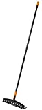 Fiskars Universal-Gartenrechen mit 12 gebogenen Zinken, Breite: 41 cm, glasfaserverstärkter Kunststoff/Aluminium, Schwarz/Orange, Solid, 1003466