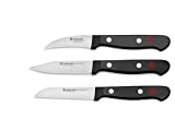 WÜSTHOF Gourmet Gemüsemessersatz mit 3 Messern, 6cm, 8cm, 8cm, Schwarz,silber