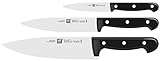 ZWILLING Twin Chef Messer-Set, 3-teilig (Spick-/Garniermesser 10 cm, Kochmesser 20 cm, Fleischmesser 16 cm), Rostfreier Spezialstahl/Kunststoff-Griff im Nietendesign, Silber, Schwarz