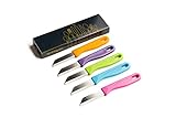 5 Stück Solingen Messer Set | Schälmesser Pittermesser Obstmesser & Gemüsemesser | Scharfes Küchenmesser / Rostfrei Edelstahl / Made in Deutschland / In Geschenkbox (Bunt)