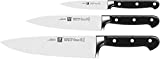 ZWILLING Professional S Messer-Set, 3-teilig (Spick-/Garniermesser 10 cm, Fleischmesser 16 cm, Kochmesser 20 cm), Rostfreier Spezialstahl/Kunststoff-Griff mit Nieten, Schwarz