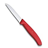 Victorinox 6.7431 Gemüsemesser SwissClassic Wellenschliff, 8 cm, rot