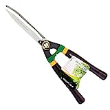 GRÜNTEK Heckenschere Panther 540 mm, Gartenschere u. Strauchschere, manuell, hochwertige Stahlklingen, Wellenschliff, ergonomische Eschenholzgriffe, sehr gute Schärfbarkeit, Profi Gartenheckenschere