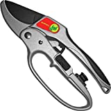 Gartenschere mit Ratsche, unsere Amboss-Baumschere ist ideal für schwache Hände und trotzdem stark genug für Jede Art von Baum- oder AST-Schnitt, EIN tolles Geschenk jeden Gartenfreund