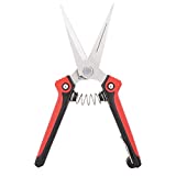 Housolution Gartenschere, Premium Verstärkt Edelstahl Ultra Scharf Multifunktional Needle-Nose Pflanzenschere für Garten Obst & Gemüse, Trimmen Pflanzen Blumen, Schwarz & Rot