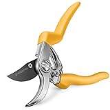 GRÜNTEK Gartenschere Blumenschere GERFALKE, 48 mm Klinge aus japanischem SK5 Stahl, ergonomische Griffform, präzises Schnittergebnis, Pflanzenschere Teflon beschichtet, Bypass Rebschere Rosenschere