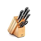 Fissler Texas / Messer-Set bestückt (7-teilig) Messerblock aus Holz (inkl. Koch; Brot; Schäl, Schinken -& Universal-Messer, Schere)
