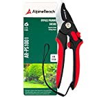 AlpineReach Bypass Gartenschere für den Garten, scharfe Klinge aus Hartstahl, verstellbarer weicher Griff für kleine und große Hände, ergonomische Baumschere, 20 cm Handschere trimmt Baumzweige, Ästen