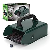 CKB LTD Beerenpflücker, Handheld-Werkzeug, Obsterntescher, Kunststoff, Metall, Garten, Outdoor, Camping, Heidelbeere, Brombeere, alle Beeren, Rechen, Schaufel für Obstsucht, Ernte, Sammler – Grün