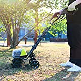 Elektrische Motorhacke Rotavator, 14-Zoll 40-Volt-Lithium-Ionen-Akku-Elektro-Motorhacke/Kultivator, 4-Ah-Akku und Ladegerät im Lieferumfang enthalten, elektrische Hacke für Gartenrasen, Bodenlockeru