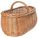 Creative Home Große Picknickkorb Weidenkorb mit Henkel Einkaufskorb | 45 x 32 x 34 cm (+/- 1 cm) | Groß und Leicht | Naturbraun | Handgeflochten | Universell und Langlebig Osterkörbchen Geflochten